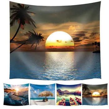 

Wall Tapestry Fashion Decorative Seascape Wall Hanging Fabric Hanging Blanket Photographic Backgrounds Home Decor