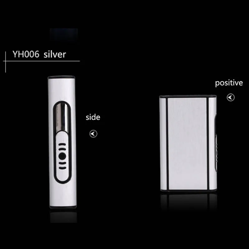 Портативный Автоматический чехол для сигарет, гаджеты из алюминиевого сплава для мужчин, USB зажигалки, электрическая зажигалка, держатель для извлечения, Cadeau Homme