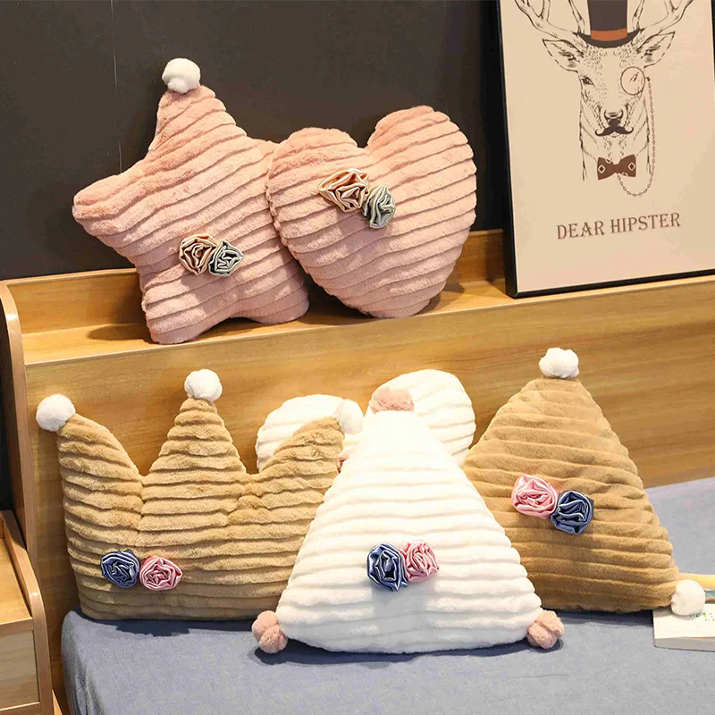 

INS Nordic Style PP Cotton Star Moon Crown Plush Geometric Sofa Cushion Comfortable Waist Pillow Room Decor Stuffed Toy Gift