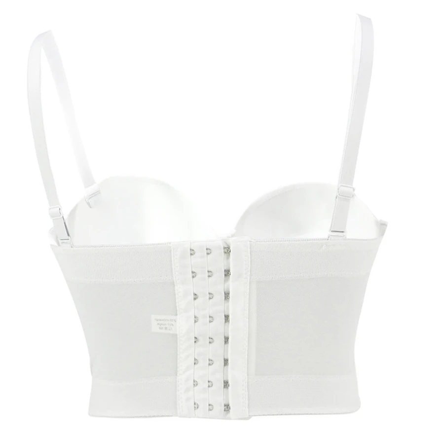 Women's Cotton Bustier Cropped Top Push Up Night Club Bralette Plus Size