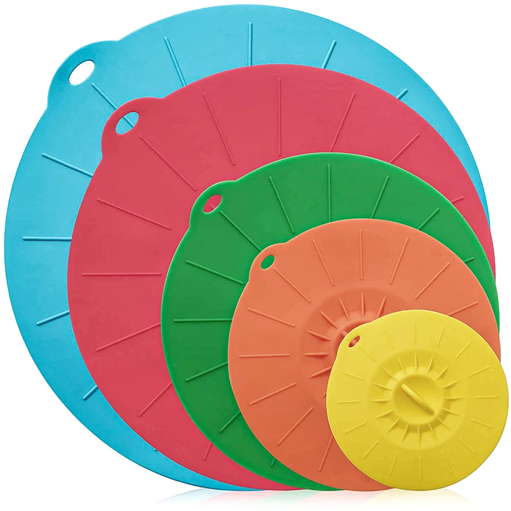 Silicone Lids 4 6 8 10 12 inch Use as Food Bowl Microwave Skillet or Pan Covers silicone lids