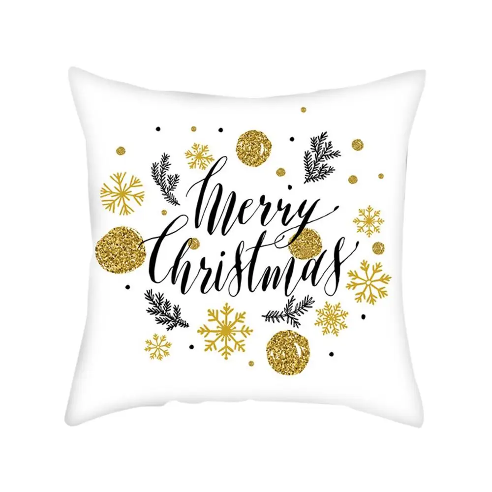 Рождественский декоративный чехол для подушки s из полиэстера с рождественской елкой, оленем, чехол для подушки, новогодний чехол для подушки - Цвет: Q