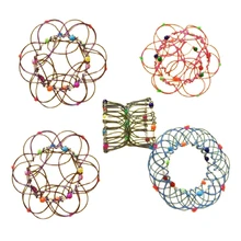 

2022 2PCS Adult Children Anti-stress Toy Mandala Decompression Toy Variety Flower Basket Thirty-six Softened Steel Ring Fidget