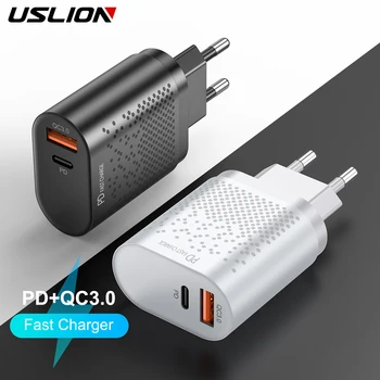 

USLION EU/US Plug USB PD Charger Fast Charge 3.0 Mobile Phone Charger For iPhone 11 7 XR Samsung Xiaomi 36W Fast Wall Chargers