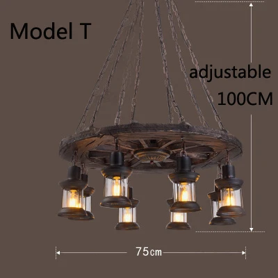 Ретро Бар промышленная ветровая люстра Лофт твердая древесина личность Ресторан Бар промышленный Кофейня промышленная люстра - Цвет корпуса: Model T