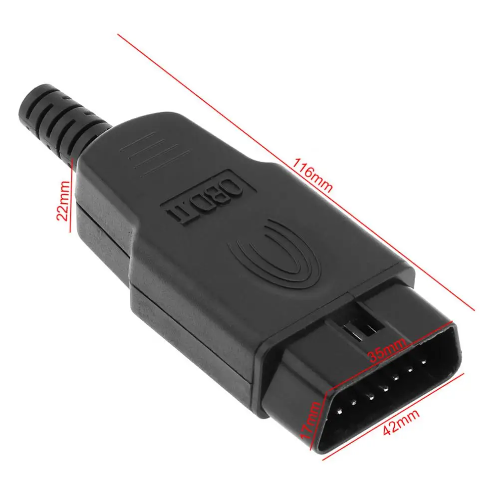 OBDII OBD 2 DIY 16 Pin Мужской Расширение Открытие кабель автомобильный диагностический интерфейс разъем адаптер с SR оболочки и винт