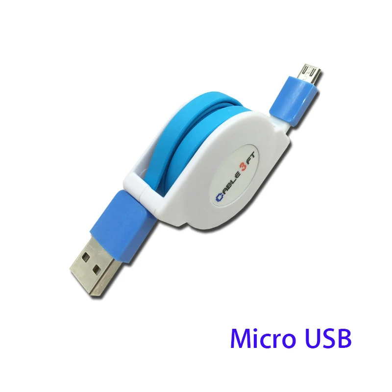 2 м 3 м Micro USB Выдвижной кабель для samsung Galaxy J4 J6 J8 huawei honor 10i 20i 8x Y7 Y9 p samrt портативный кабель для зарядного устройства - Цвет: Blue Micro usb