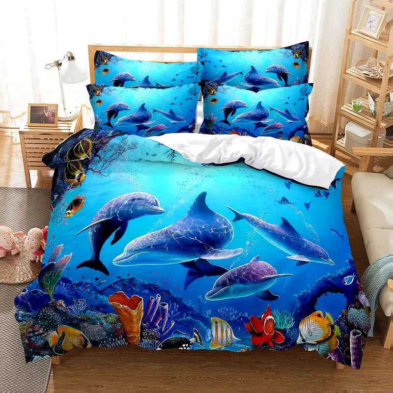 

Dolphins Bedding Set Duvet Cover Set 3d Bedding Digital Printing Bed Linen Queen Size Bedding Set Fashion Design