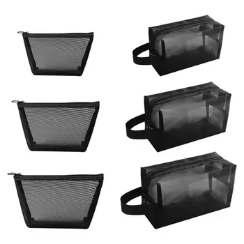 

6pcs Multifunction Large Capacity Practical Mesh Container Storage Bags Cosmetic Bags Toiletry Pouch for Women Travel Girls