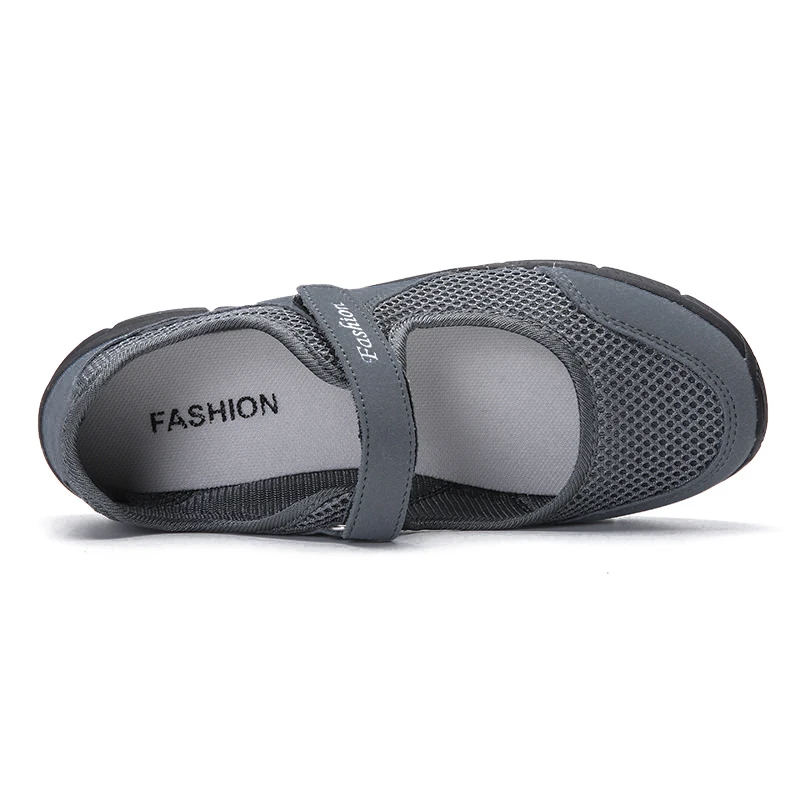 Women Sneakers Summer Mesh Shoes Female Flats Casual Shoes Breathable Footwear Hook & Loop Fashion Light