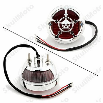 

Motorcycle Accessories Skull Tail Rear Lights Brake License Plate Light Cafe Racer Cruiser Bobber Chopper SV650 CB Chrome