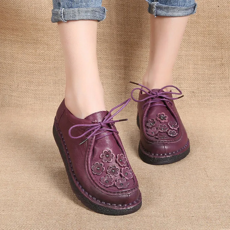 

Women's shoes 2019 autumn winter new leather fashion wild women's shoes comfortable soft bottom non-slip casual flat women shoe