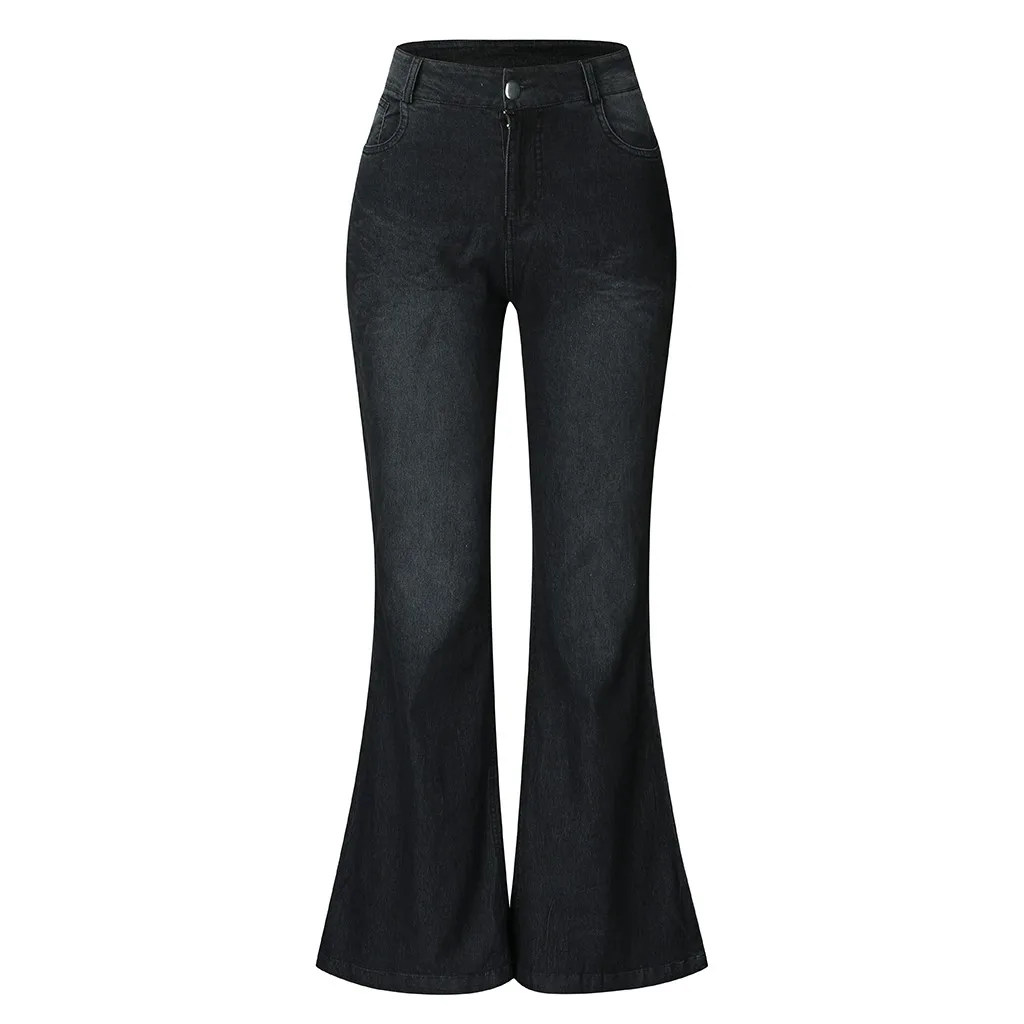 JAYCOSIN зимние расклешенные женские джинсы со средней талией расклешенные джинсы Стрейчевые узкие брюки длина широкие джинсы размера плюс XS-XXXXL 1118
