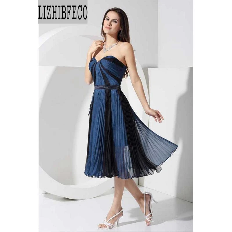 

Chiffon Sweetheart Strapless Sleeveless Knee-length A-line Bridesmaid dress