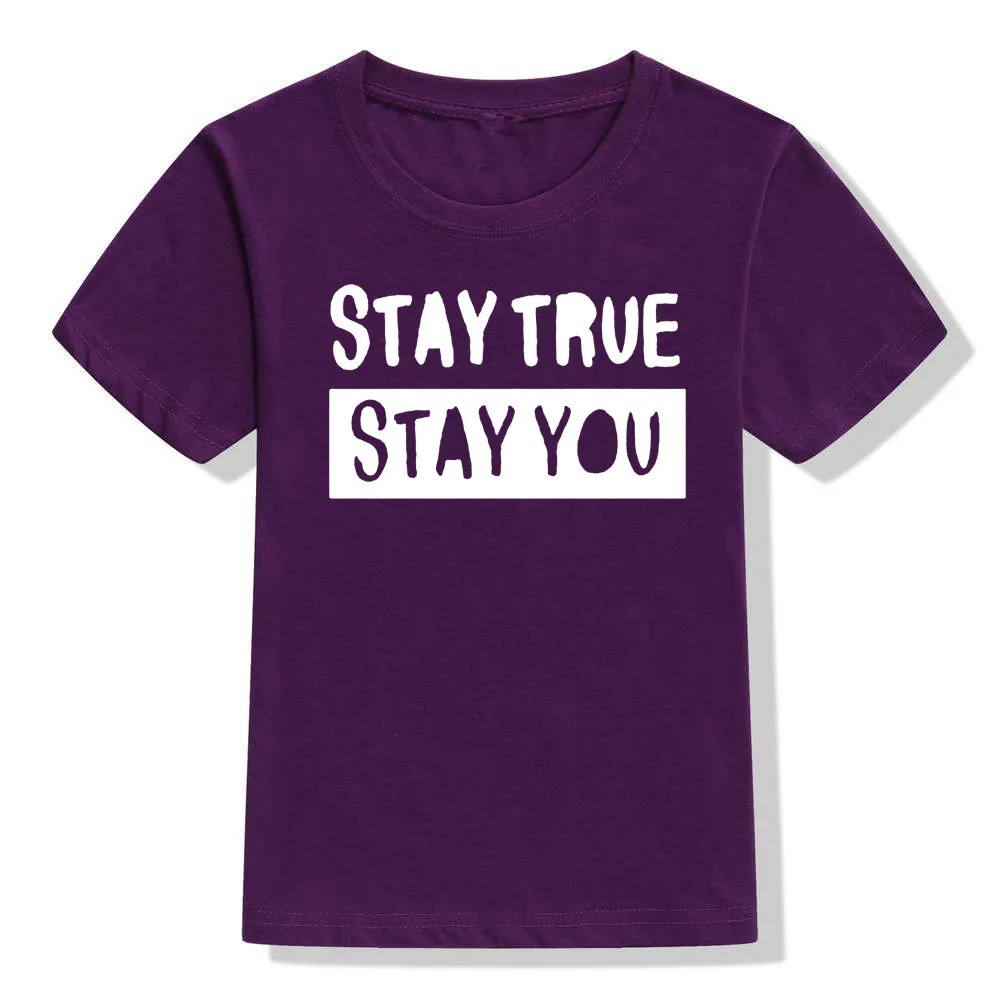 51X2-KSTPP- Модная Детская футболка с надписью «Stay True Stay You»; хипстерские футболки с короткими рукавами для маленьких мальчиков и девочек; Детские Летние повседневные Забавные футболки; одежда - Цвет: 51X2-KSTPP-