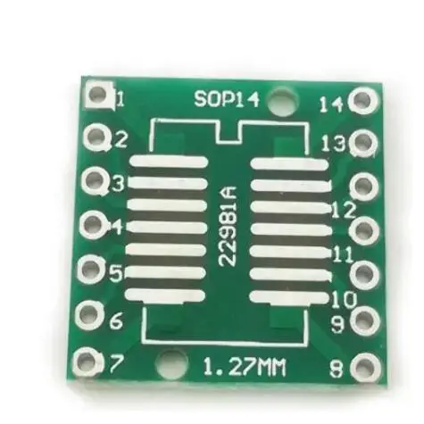 10 шт. 30 50 SOP14 SSOP14 TSSOP14 to DIP14 Pinboard SMD для DIP-адаптера 0 65 мм/1 27 мм до 2 54 PCB плата