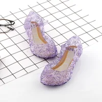 Elsa Princess Crystal Shoes for Girls 2024 New Fashion Kids Birthday Casual Sandals Shoes Baby Wedding Party Shoes 6