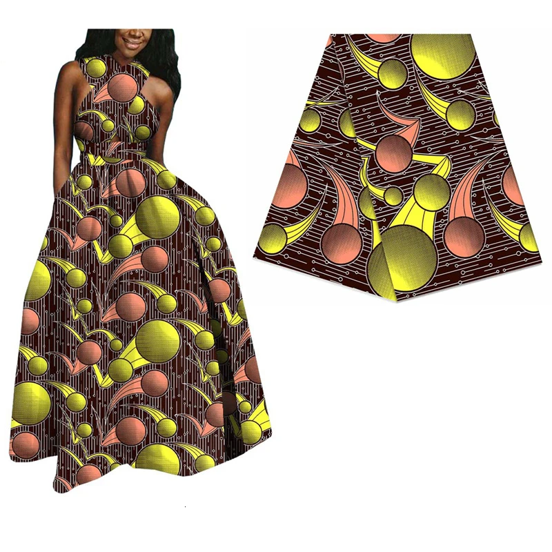Хлопок африканская настоящая вощеная ткань Анкара для вечерние платья 6 ярдов принт батик ткань нигерийская настоящая Duch восковая ткань 316