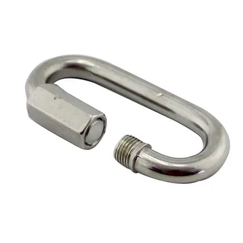 

2PCS 5mm 6mm 8mm 304 Stainless Steel Carabiner Oval Screwlock Quick Link Lock Ring Hook Chain Rope Connector Buckle Locked Hook