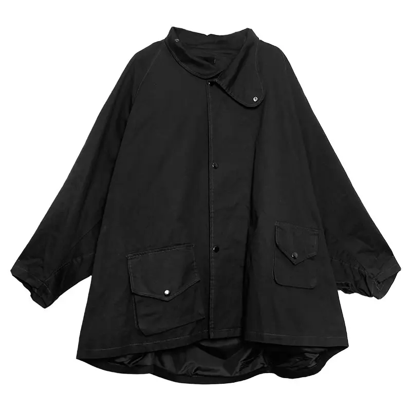 black GCC1968 XITAO/большие размеры, нерегулярная куртка с карманом, индивидуальная свободная винтажная женская одежда больших размеров, модное пальто, новинка, GCC1968 - Цвет: black GCC1968