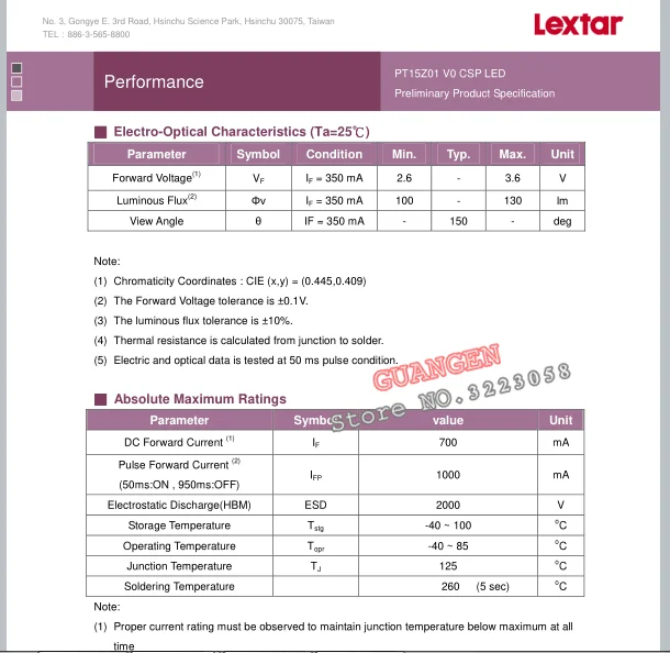 100 шт. для LEXTAR 1515 светодиодный ЖК-подсветка ТВ Приложение светодиодный подсветка 2-3W 3 в CSP 1515 700 мА холодный белый для ТВ приложения