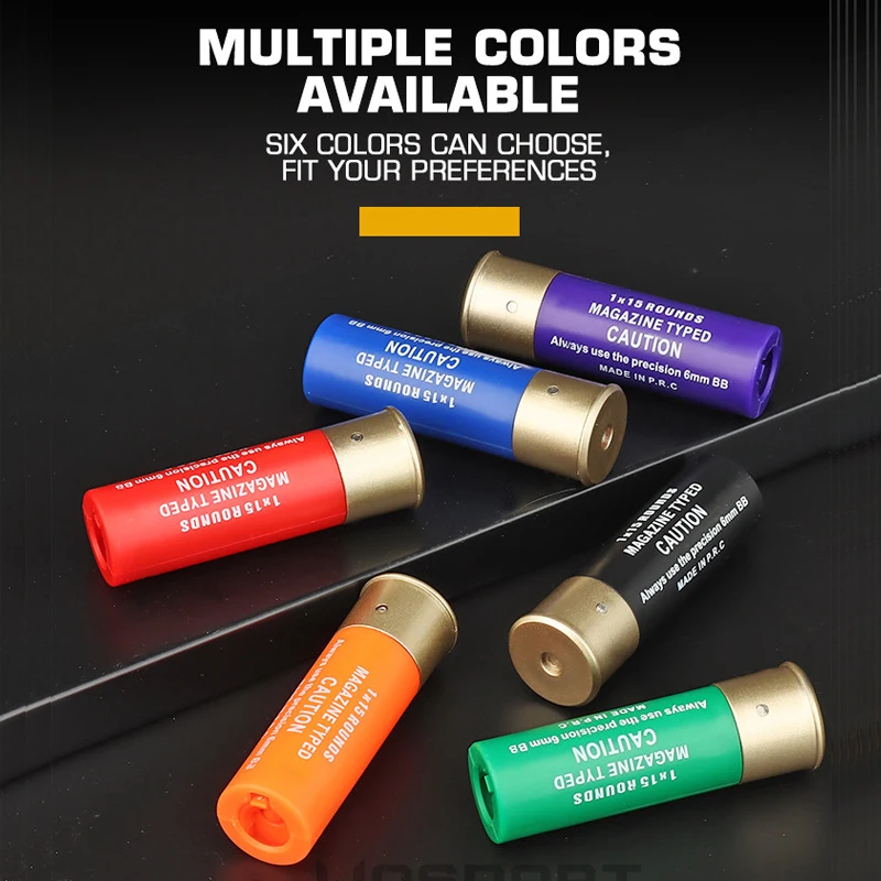 Tactical 6PCS Softair Shotgun Spring Loaded Shooting Snap Caps Ammo Shells Training Reusable Dry