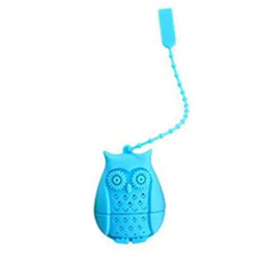 Небесно-голубой Owl Shape Silicone Tea Infuser Tea Strainer Filter Diffuser Tool Drinkware Accessories Reusable Tea Bag New Tea Infuser K1147 F - Цвет: Небесно-голубой