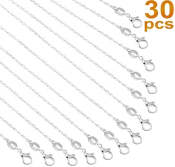 

50 Pack Silver Plated Necklace Chains18 Inches 45cm Cable Chain Bulk for Jewelry Making Necklace Jewelry Findings