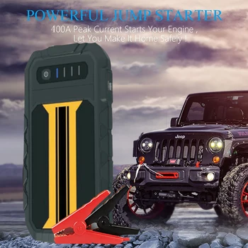 

7000mAh Mini Car-Battery-Jump-Starter Peak 400A with Quick Charge USB 5V/2.4A 9V/2A ports and LED light