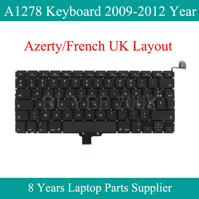 A1278 клавиатура Azerty батареи для замены ноутбуки Macbook Pro Французская задняя