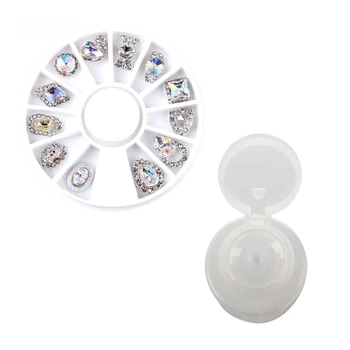 

5.6cm Nail Art Sticker Tip Decal 3D Glitter Manicure Studs Nail Tips DIY (F) & 150Ml Nail Art Makeup Polish Plastic Pump Dispens