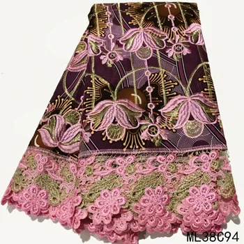 

BEAUTIFICAL african lace guipure ankara prints design french wax lace fabrics 6 yards ML38C92-100