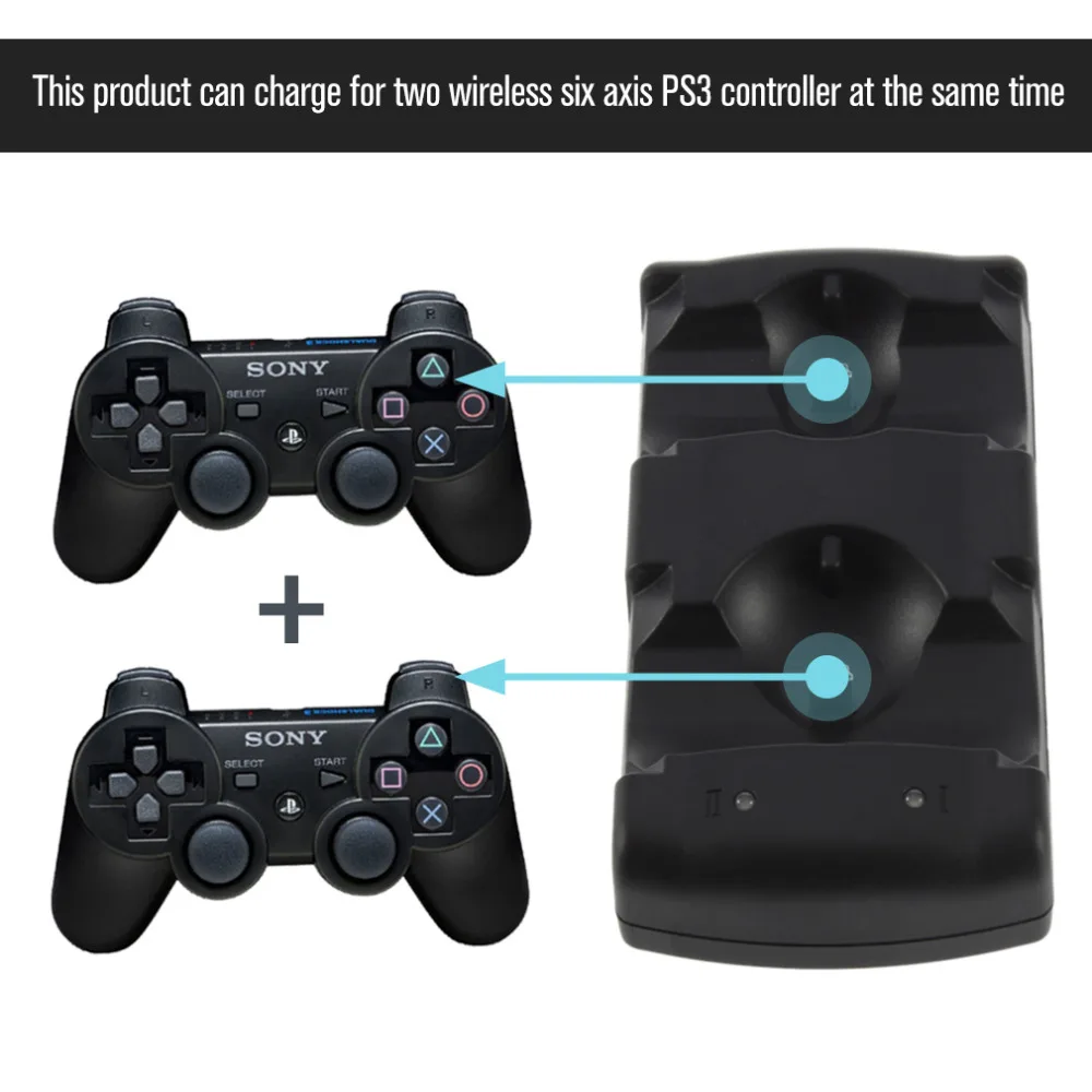 2 in 1 Dual charging dock charger for Sony PlayStation3 Wireless controller for PS3 controller Hot
