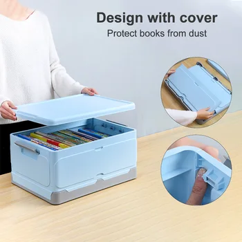 

Foldable With Lid Stackable Car Trunk Foods Home Toys Organizer Storage Bin Box Grocery Waterproof Books Travel For Clothes SUV