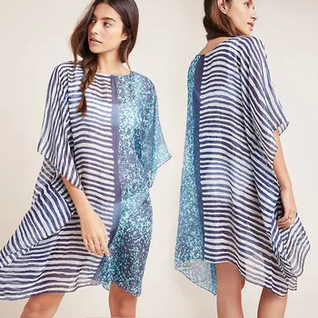 

New Chiffon print loose beach skirt bikini jacket, seaside holiday skirt, sunscreen blouse