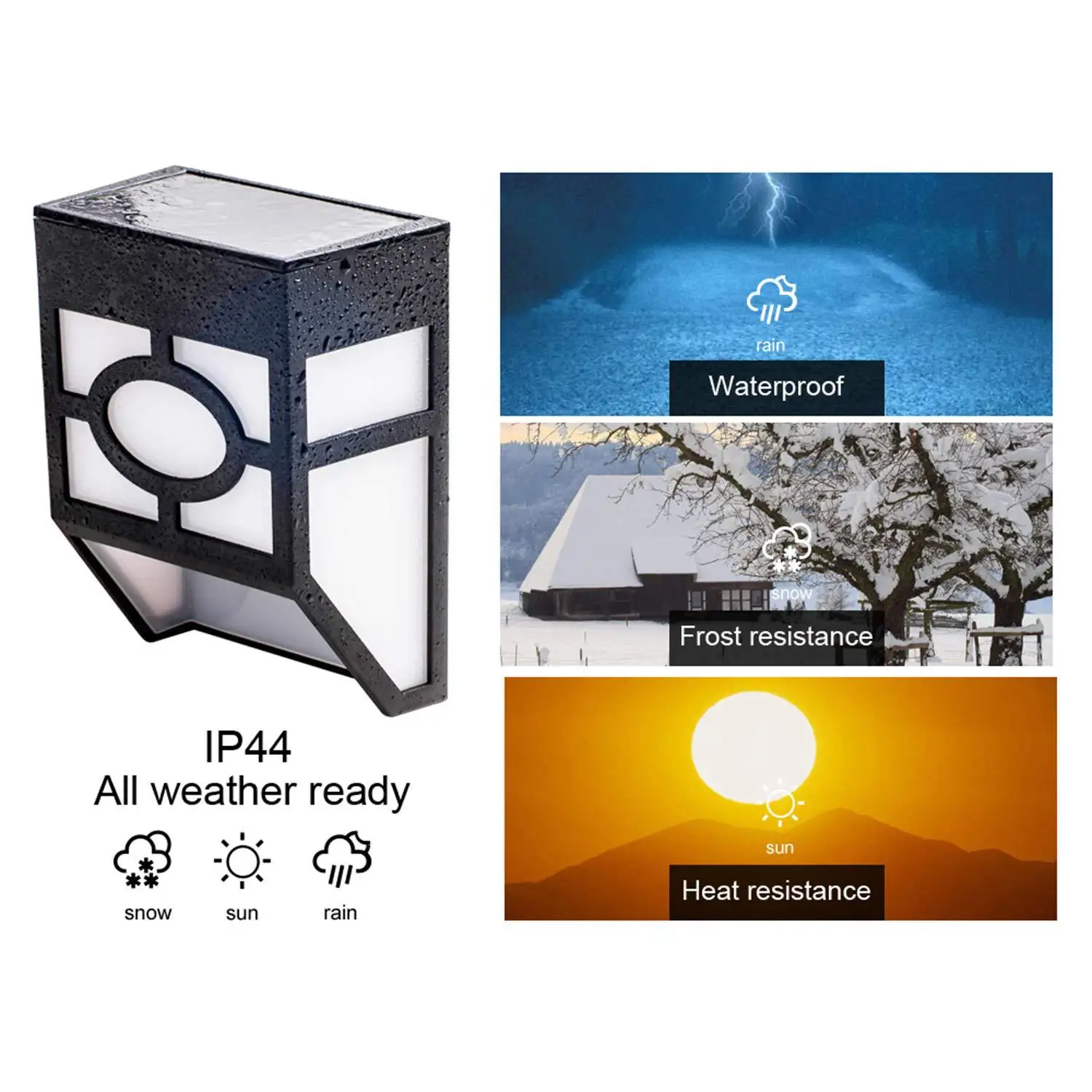 

Solar Powered Wall Mount Rainproof 2 LED Outdoo Courtyard Retro Wall Lamp Solar Wall Lamp Lighting Cool White Warm White