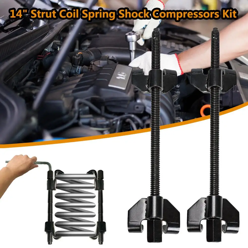 

2PCS 14in Coil Spring Compressor Pillar Replacement Car Spring Unloader Installer Heavy Duty Suspension Clamp Tool
