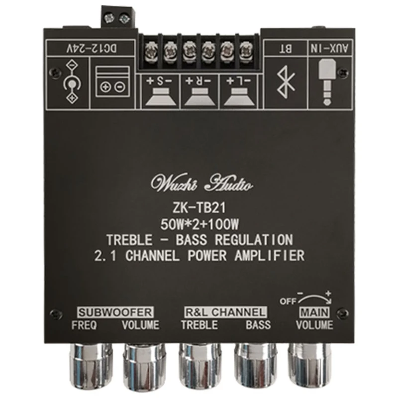 

ZK-TB21 TPA3116D2 Bluetooth 5.0 Subwoofer Amplifier Board 50WX2+100W 2.1 Channel Power o Stereo Amplifier Board