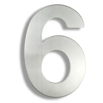 

15cm House Number Sign #6 Huisnummer Outdoor Silver 6 inch.Door Numbers Plate Home Address Signage Numeros Casa Exterior Big