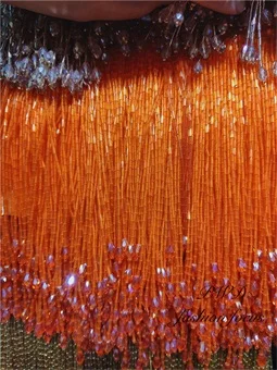 Стеклянные глянцевые прозрачные длинные бахрома бусины отделка для одежды бусины кисточка отделка для штор платье для вечеринки - Цвет: Оранжевый