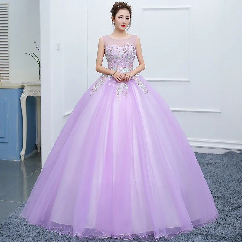 Quinceanera Dresses Vestidos De 15 Sweet 16 Dress Ball Gown Flower Women Puffy Dresses For Prom Lavendar Color Dress Prom