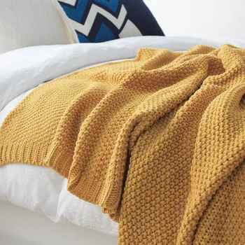 

Nordic Knitted Blanket for Babies Summer Sleeper Blanket Home Bed Sheet Infant Swaddler