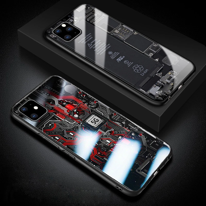 Auroras For iPhone 11 Case Explorer Painted Tempered Glass XS XR Protective Phone Cover iPhone 11 Pro Cases iPhone 11 Pro Max