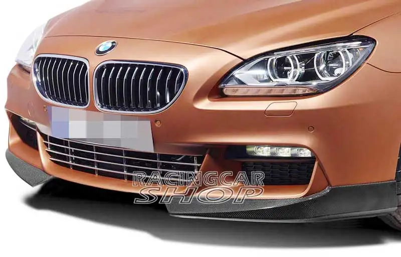 ACS style Real Carbon Fiber Front Spoiler Lip spoiler 1pair for BMW 6-Series F06 F12 F13 M Sport bumper  2012UP