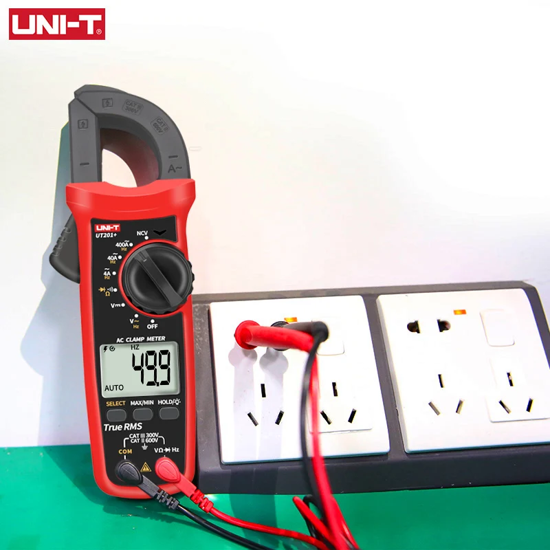 Multímetro Pinza Digital UNI-T UT202+ - True RMS, Mide CA/CC, Temperatura, NCV, 400A, 600V