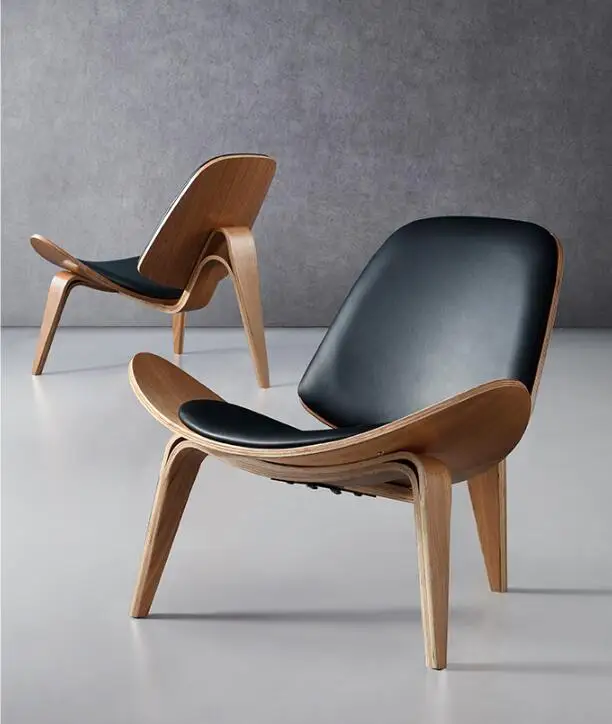 JOYLOVE Three-Legged Shell Chair Ash Plywood Fabric Upholstery Living Room Furniture Modern Lounge Shell Chair dining chairs