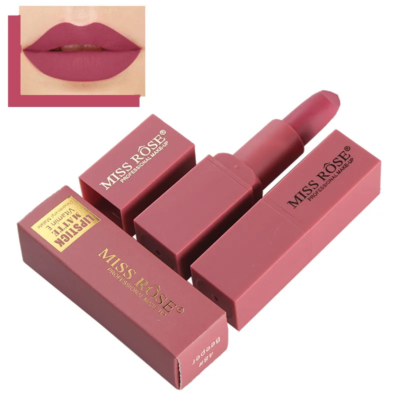 

New MISS ROSE 11 Color Matte Lipstick Lips Make Up Waterproof Velvet Shimmer Nude Brown Lips Makeup Matt Long Lasting Lipsticks