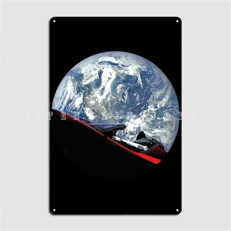 

Плакат Spacex Starman, металлический плакат, кинотеатр, кухня, гостиная, дизайн, роспись, оловянные плакаты