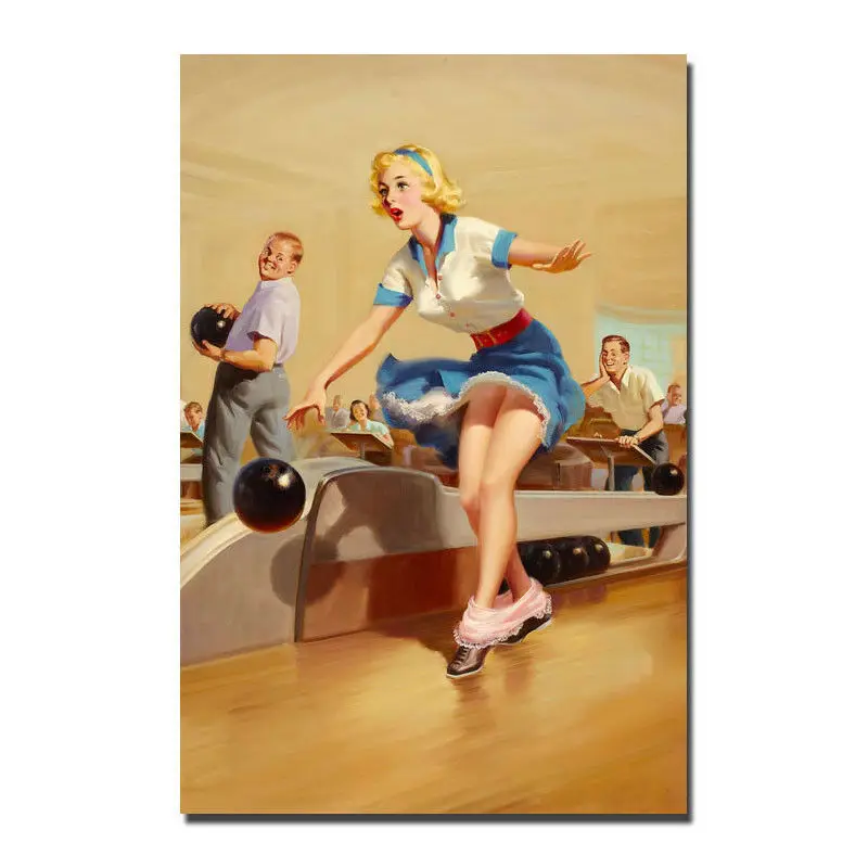 Pinup Sexy Girl 10 Silk Fabric настенный художественный плакат Decor Sticker Bright|Рисование и