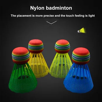 

10pcs Nylon Ball Durable Gym Rainbow Head With Transparent Training Practice Reusable Indoor Game Sport Outdoor Badminton